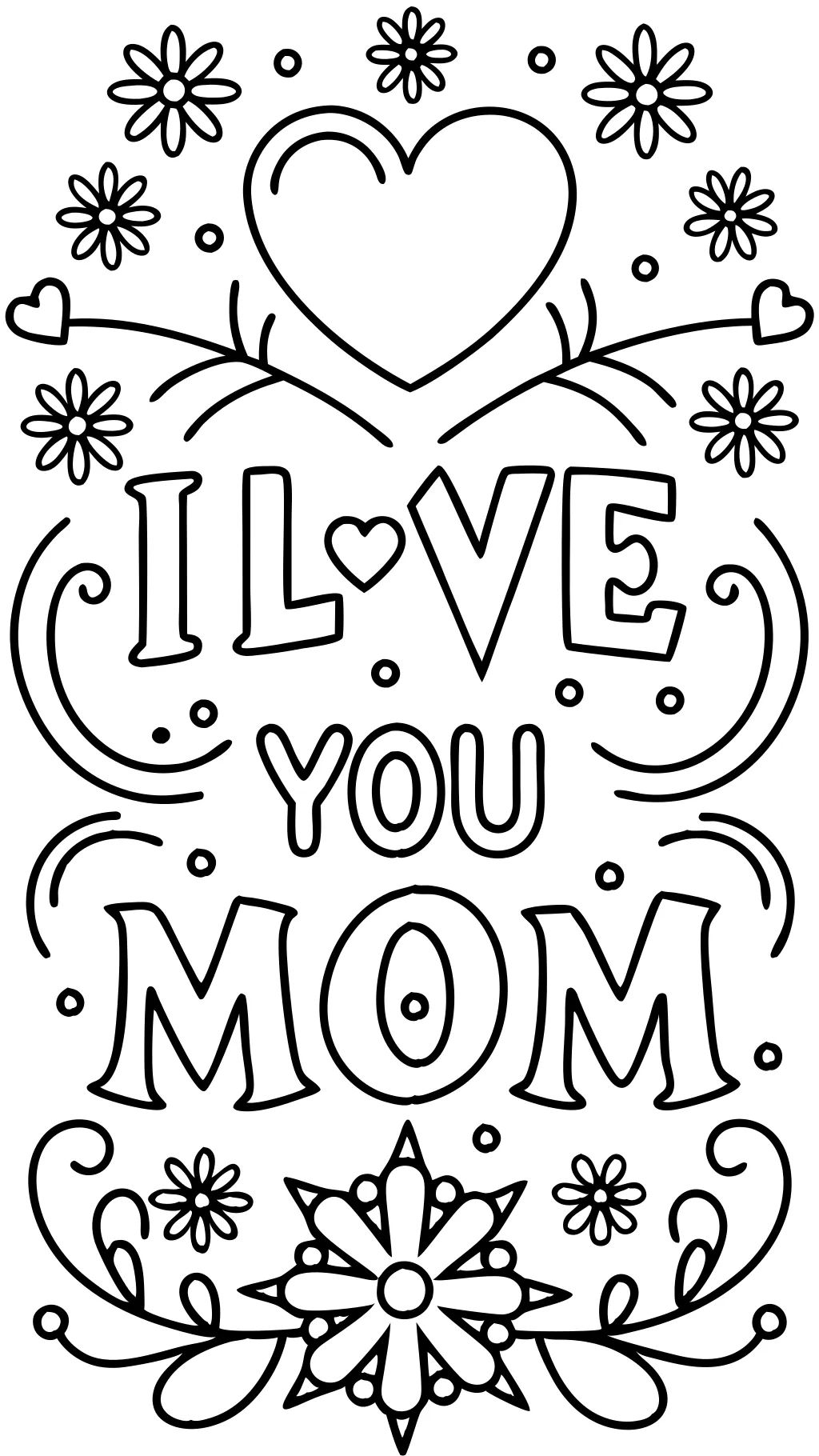 coloring pages of i love you mom